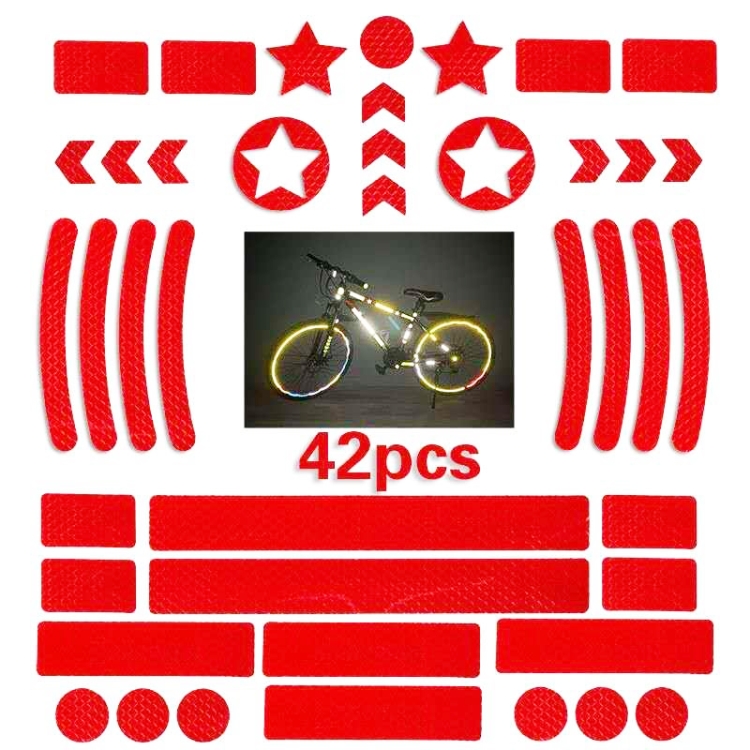 Bicycle Honeycomb Reflective Sticker Night Reflective Logo Grid Stripe Warning Strip(Red)
