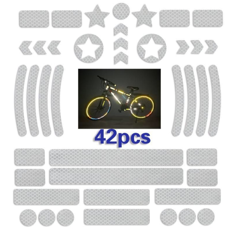 Bicycle Honeycomb Reflective Sticker Night Reflective Logo Grid Stripe Warning Strip(White)