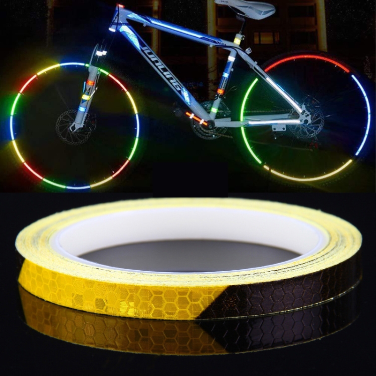 Bicycle Mountain Bike Motorcycle Sticker Car Contour Reflective Sticker Night Riding Reflective Sticker, Size: 2 x 800cm(Black Orange)