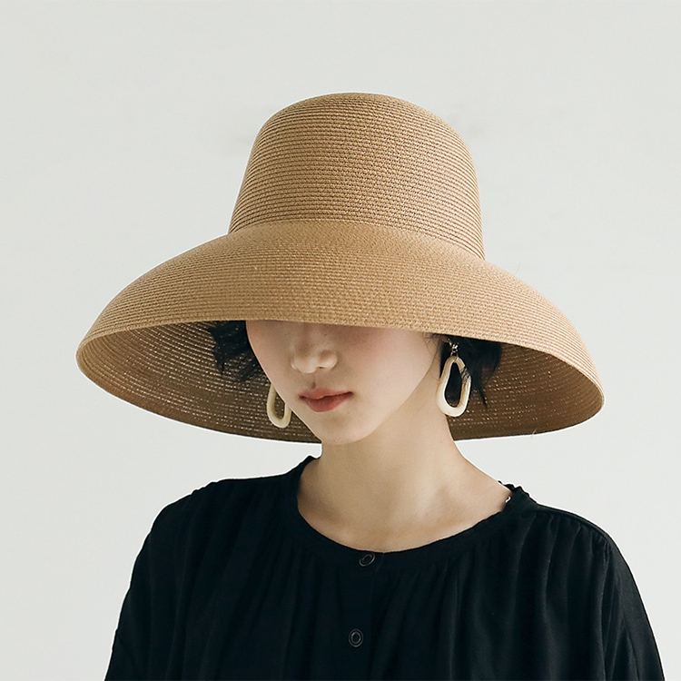 Big Eaves Straw Hat Female Summer Sunscreen Basin Hat Beach Vacation Sunhat Fisherman Hat, Colour: Yellow(M(56-58cm))