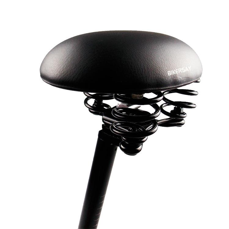 BIKERSAY Noseless MTB Saddle with Spring Shock Absorption Pressure Relief Comfort Bicycle Seat for Mountain Road Bike(Black)