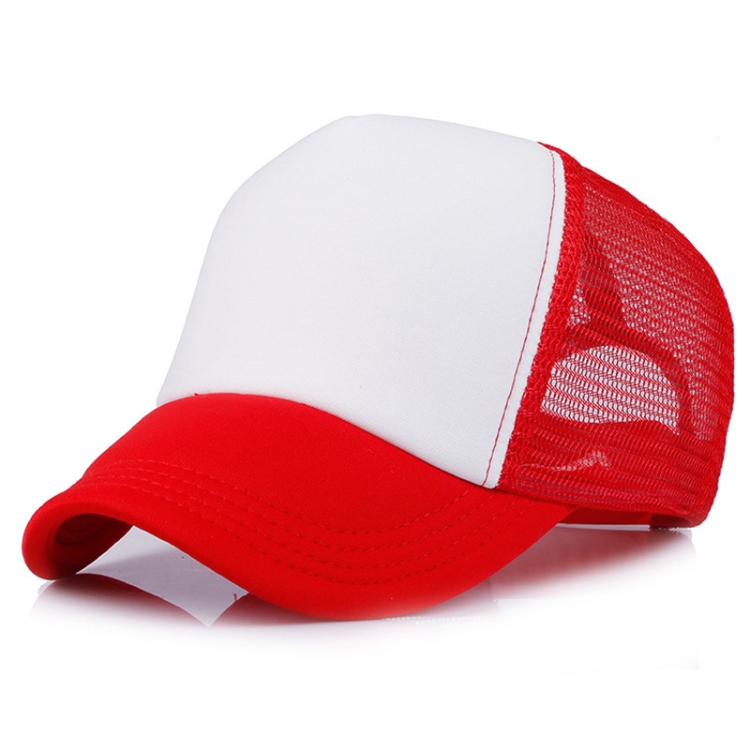 Blank Board Mesh Adjustable Baseball Cap(Red)