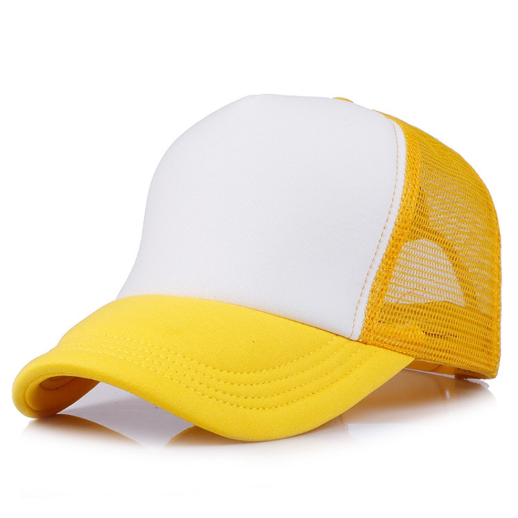 Blank Board Mesh Adjustable Baseball Cap(Yellow)