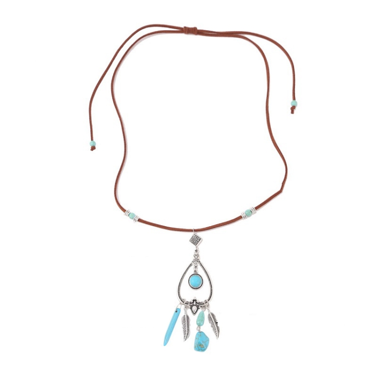 Bohemian Turquoise Natural Stone Sweater Vintage Pendant, Model: N2111-11 Earrings Accessories