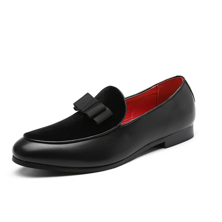 Bowknot Wedding Dress Male Flats Gentlemen Casual Shoes, Shoe Size:46(Black)