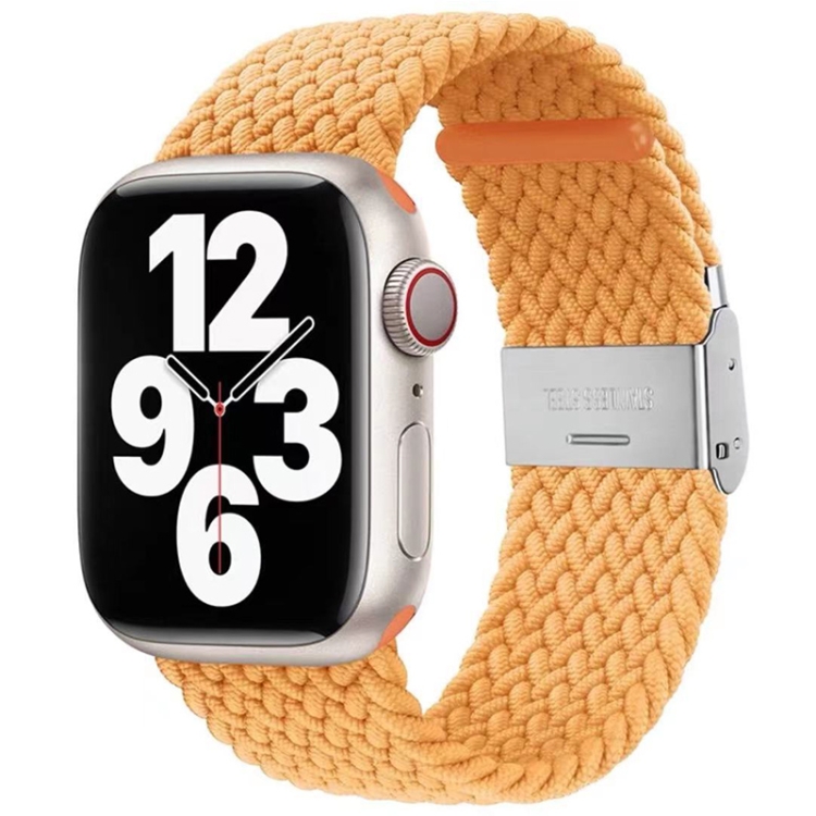 Braided + Stainless Steel Watch Band For Apple Watch Ultra 49mm&Watch Ultra 2 49mm / Series 9&8&7 45mm / SE 3&SE 2&6&SE&5&4 44mm / 3&2&1 42mm (Yellow)
