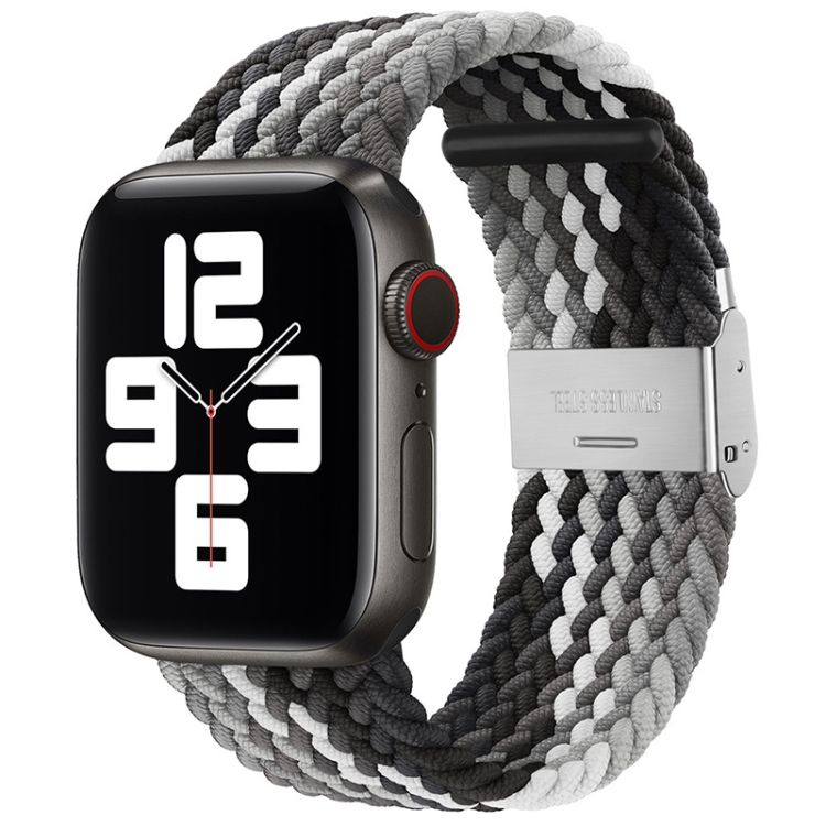 Braided + Stainless Steel Watch Band For Apple Watch Ultra 49mm&Watch Ultra 2 49mm / Series 9&8&7 45mm / SE 3&SE 2&6&SE&5&4 44mm / 3&2&1 42mm(Dark Chocolate)