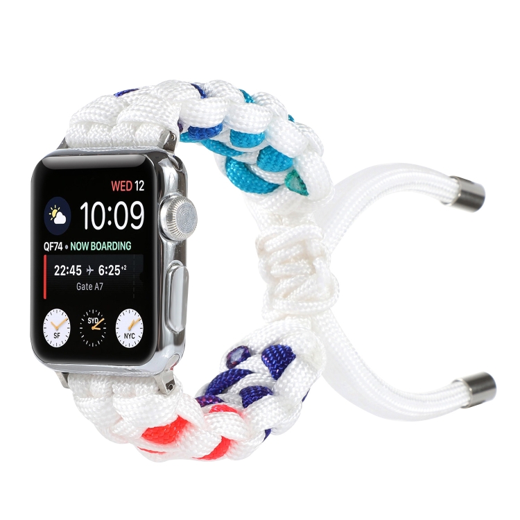 Braided Umbrella Cord Watch Band For Apple Watch Ultra 49mm&Watch Ultra 2 49mm / Series 9&8&7 45mm / SE 3&SE 2&6&SE&5&4 44mm / 3&2&1 42mm(Color)