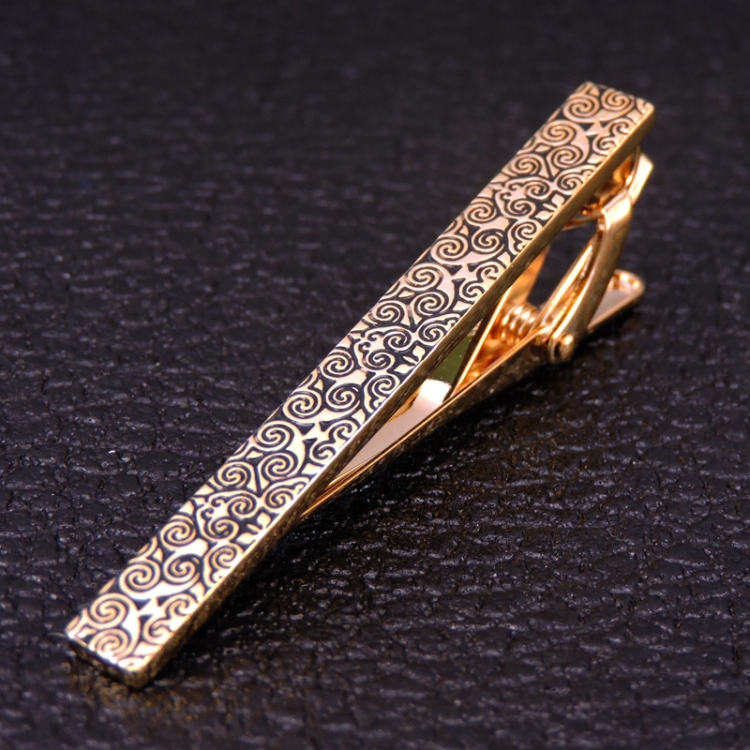 Brass Polished Gum Pattern Business Men Tie Clip, Color: Golden Rose