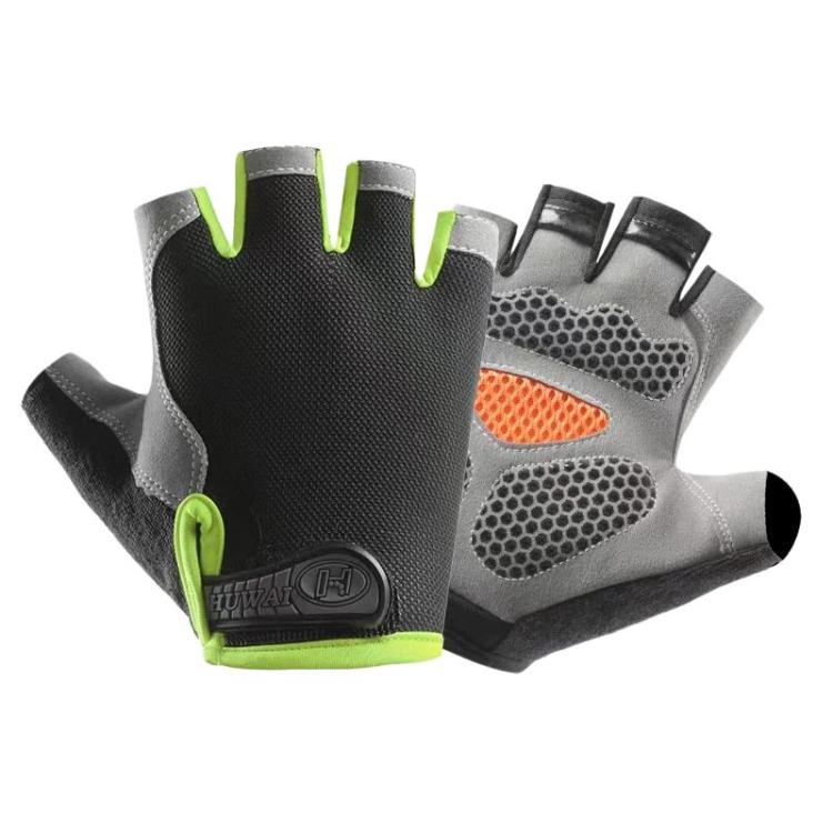 Breathable Half-Finger Gloves For Outdoor Fitness & Sports Non-Slip Wear-Resistant Mountaineering Fingerless Gloves, Size: L(Green)