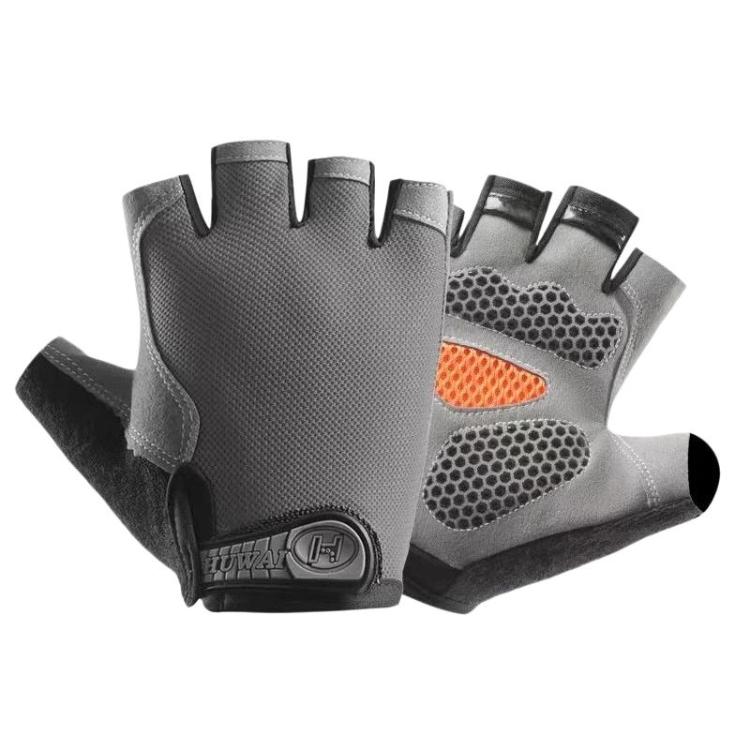 Breathable Half-Finger Gloves For Outdoor Fitness & Sports Non-Slip Wear-Resistant Mountaineering Fingerless Gloves, Size: M(Grey)