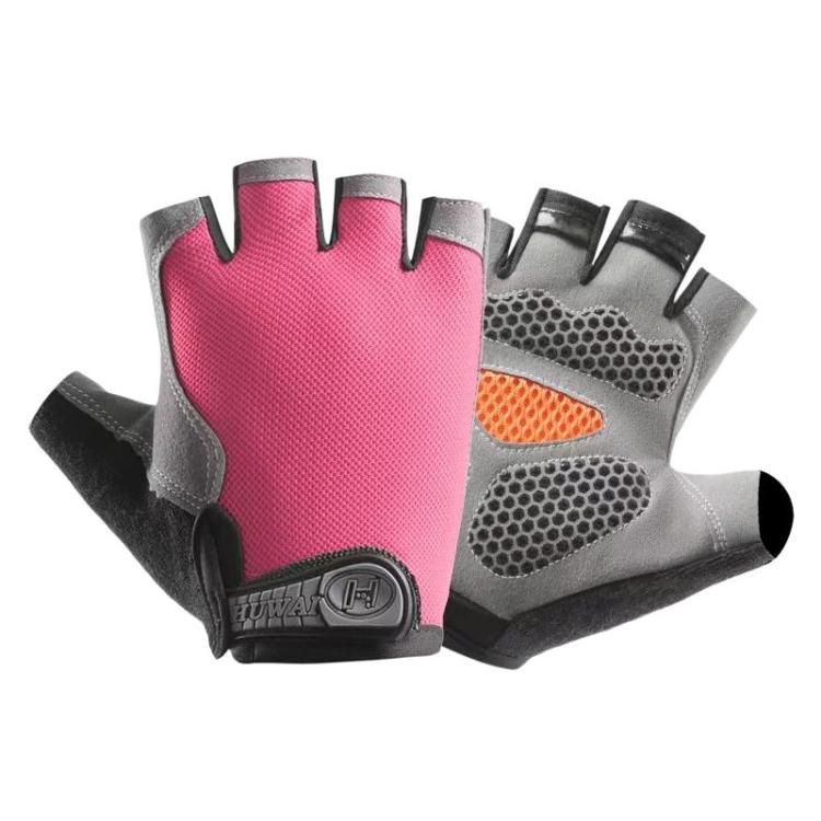 Breathable Half-Finger Gloves For Outdoor Fitness & Sports Non-Slip Wear-Resistant Mountaineering Fingerless Gloves, Size: XL(Pink)