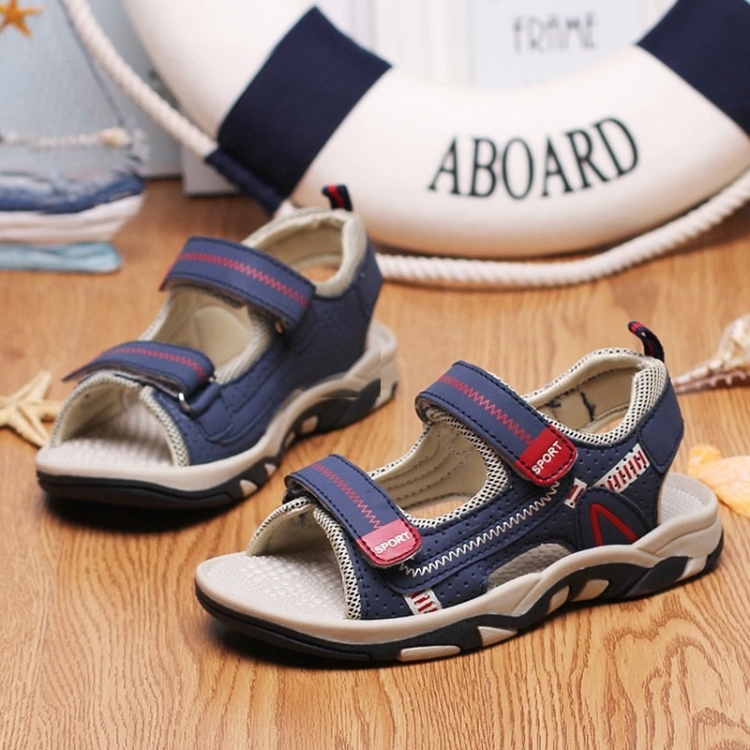 Breathable Lightweight and Soft Wear Resistant Sandals for Children (Color:Dark Blue Size:34)