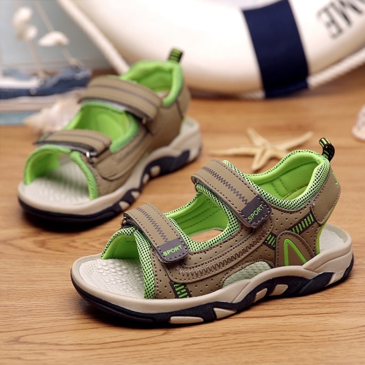 Breathable Lightweight and Soft Wear Resistant Sandals for Children (Color:Green Size:33)