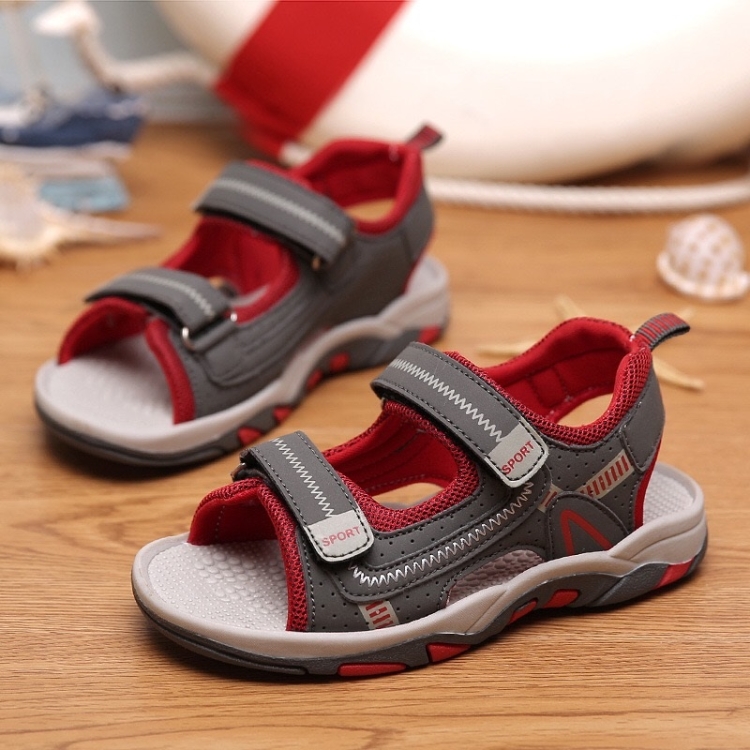 Breathable Lightweight and Soft Wear Resistant Sandals for Children (Color:Red Size:29)
