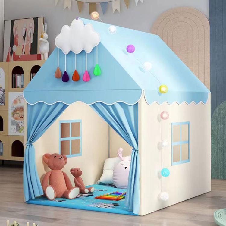 Breathable Spacious Kids Tent Indoor Playhouse Castle Play House(Blue)