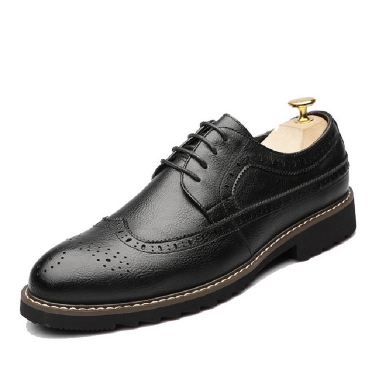 British Men Shoes Brogue Shoes Business Formal Shoes, Size:39(Black)