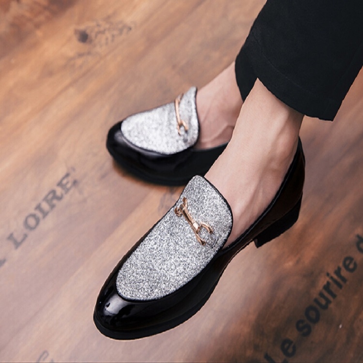British Style Pointed Shoes Versatile Casual Shoes Slip-on Men Shoes, Size:40(Gray)