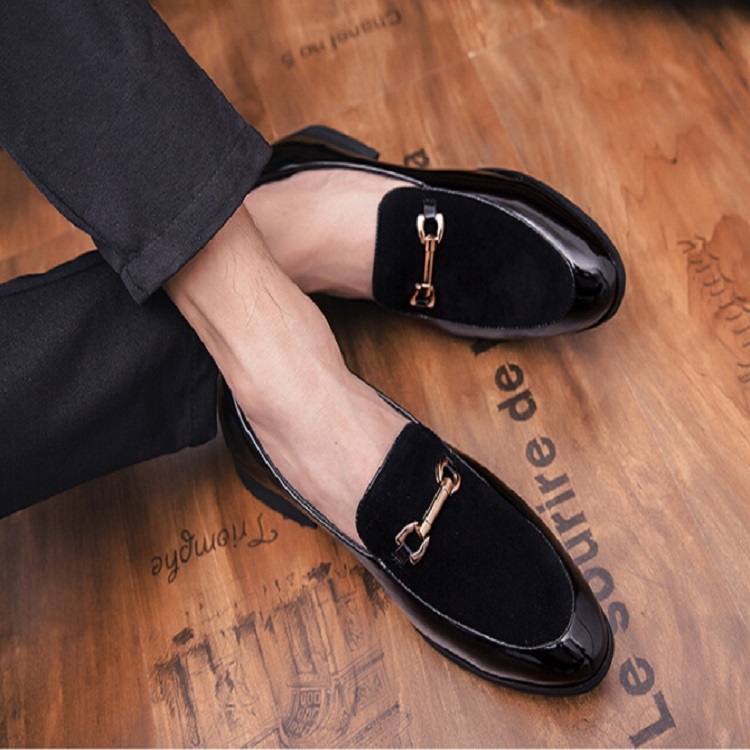 British Style Pointed Shoes Versatile Casual Shoes Slip-on Men Shoes, Size:42(Black Suede)