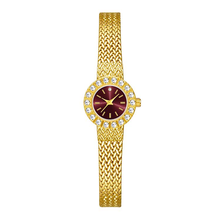 BS Bee Sister Elegant Quartz Watch Light Luxury Temperament Antique Women Watch Holiday Gift(Gold Red)