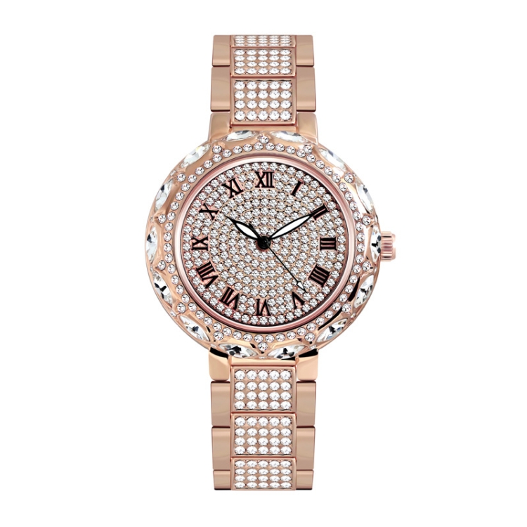 BS Bee Sister FA1499 Ladies Diamond Watch Jewelry Chain Watch(Rose Gold)