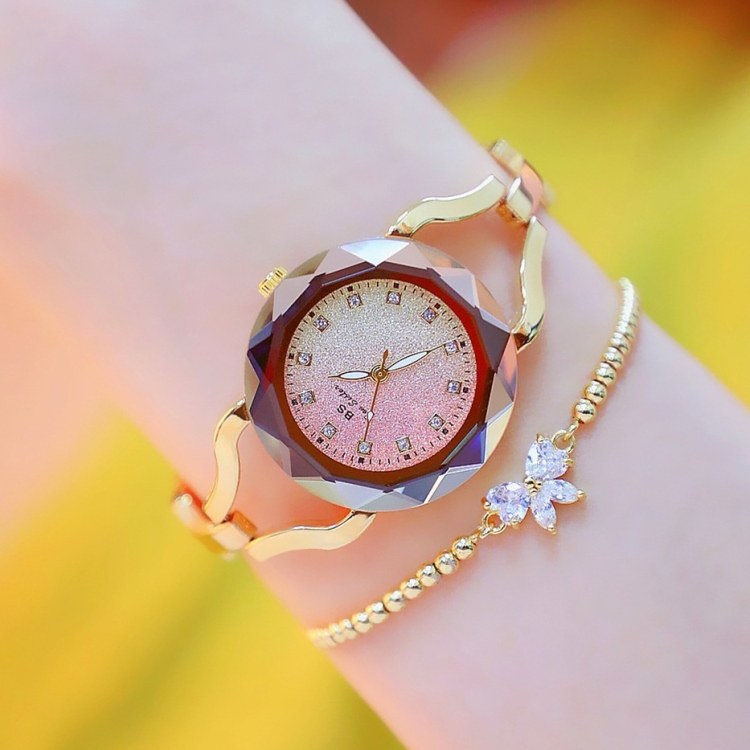 BS Bee Sister FA1565 Aurora Star Diamond Ladies Chain Watch(Gold)