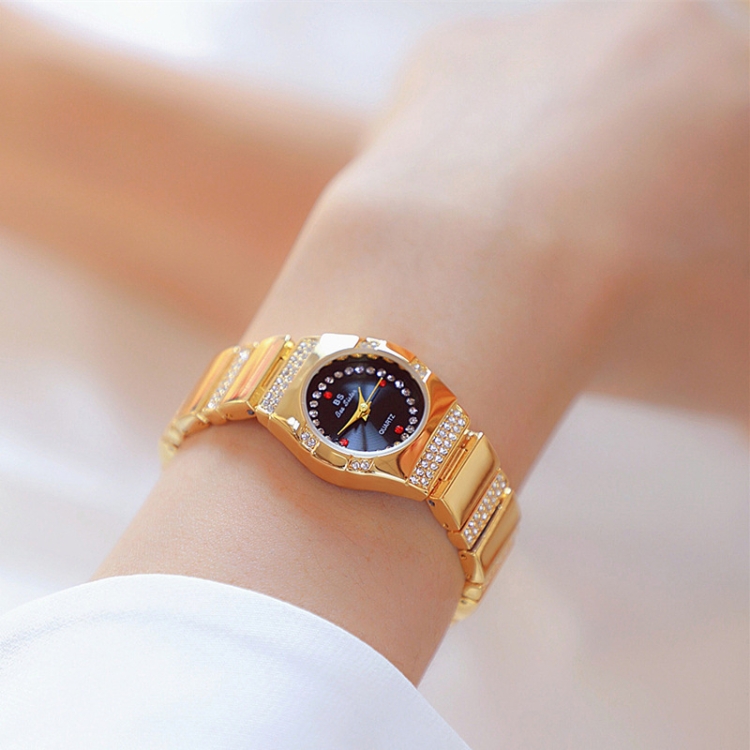 BS Bee Sister FA1647 Classic Ladies Watch Diamond Wrist Watch(Golden Black)