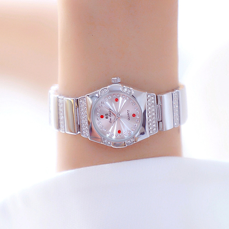 BS Bee Sister FA1647 Classic Ladies Watch Diamond Wrist Watch(Silver White)
