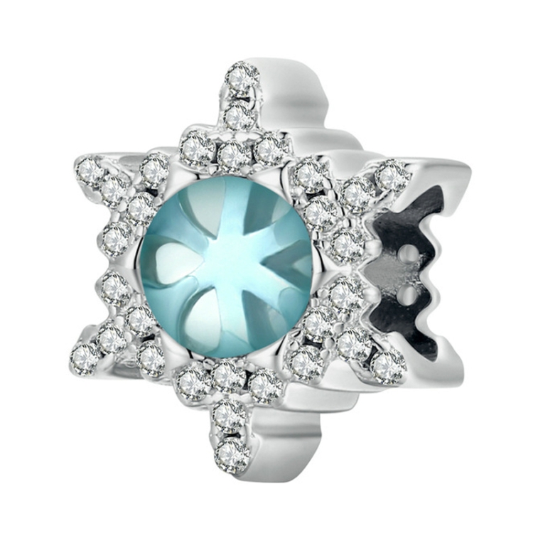 BSC512 Winter Snowflake DIY Bracelet Bead Christmas 925 Silver Bead Accessories