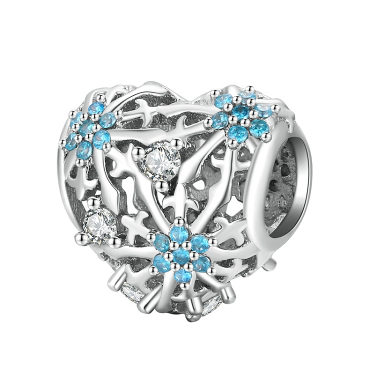BSC530 Winter Snowflake DIY Bracelet Bead Christmas 925 Silver Bead Accessories