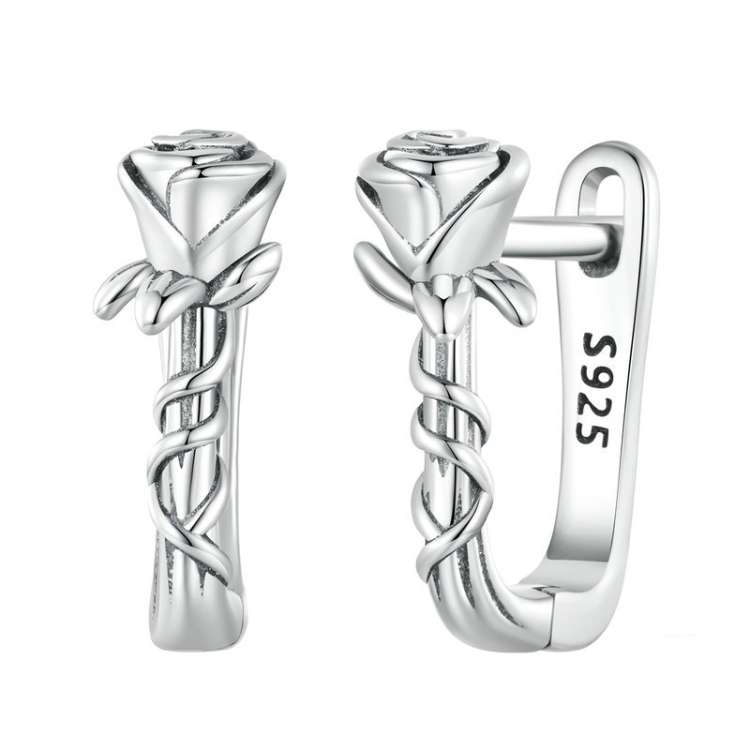 BSE716 925 Silver Rose Earring Clasp