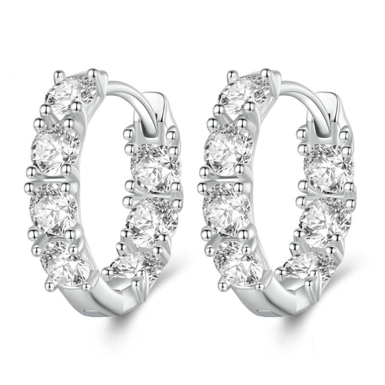 BSE734 Sterling Silver S925 Zirconia Budding Flower Earrings