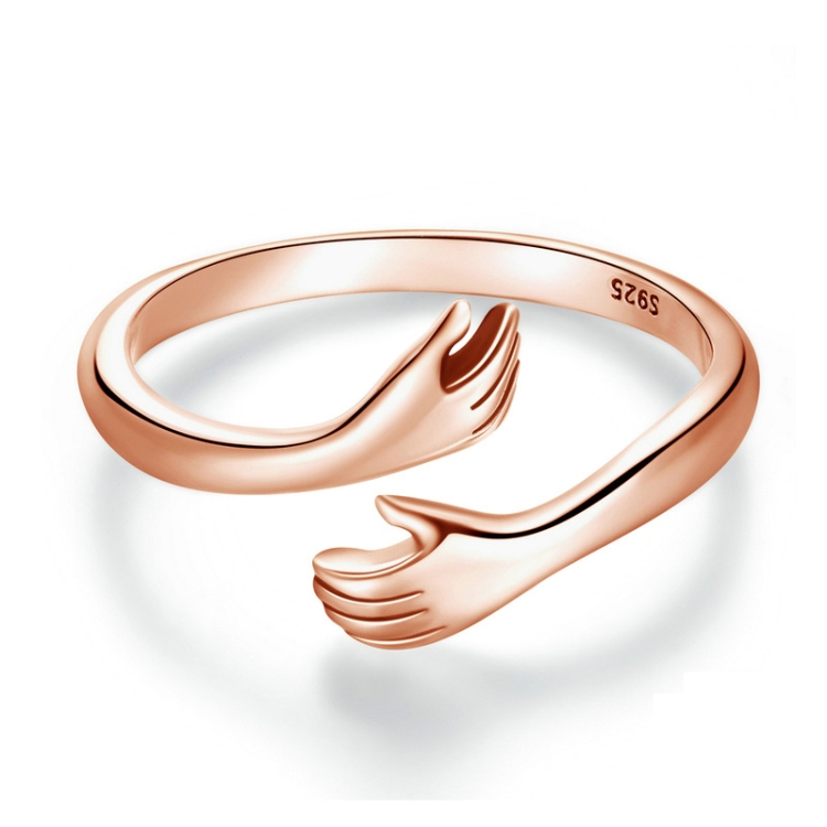 BSR176-C Sterling Silver S925 Warm Hug Open Adjustable Ring