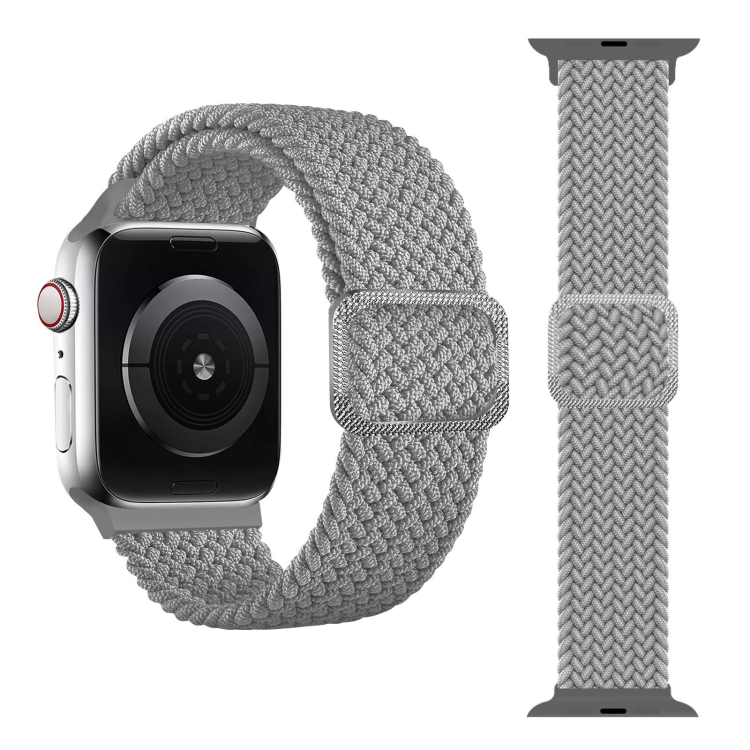 Buckle Braided Elastic Strap Watch Band For Apple Watch Series 9&8&7 41mm / SE 3&SE 2&6&SE&5&4 40mm / 3&2&1 38mm(Creamy-white)