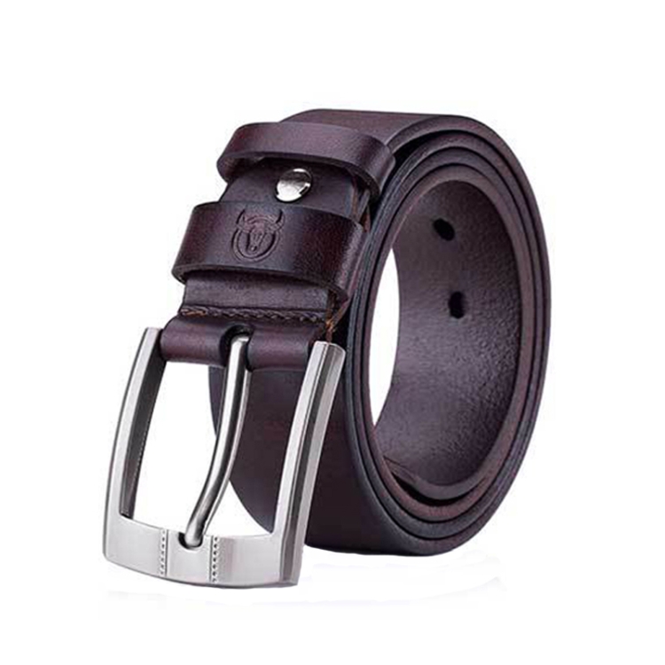 BULL CAPTAIN 01 Pin Buckle Thickened Cowhide Wear-Resistant Belt, Length: 120cm (Smooth Brown)
