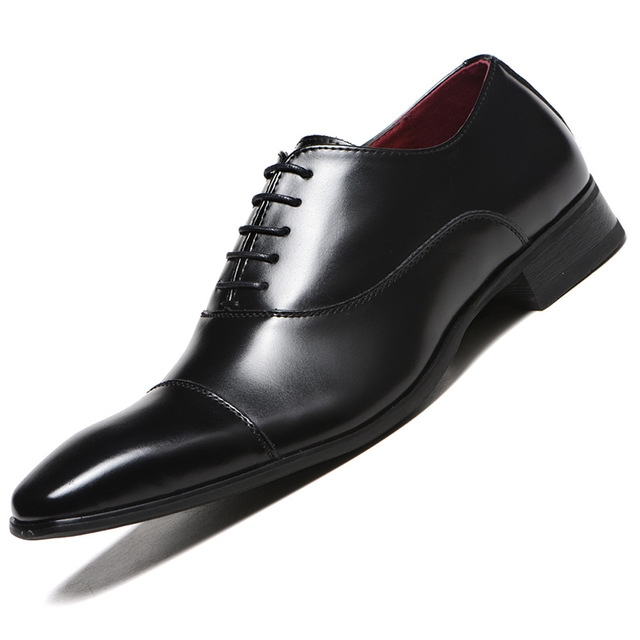 Business Comfortable Formal Oxfords Leather Shoes, Size:46(Black)