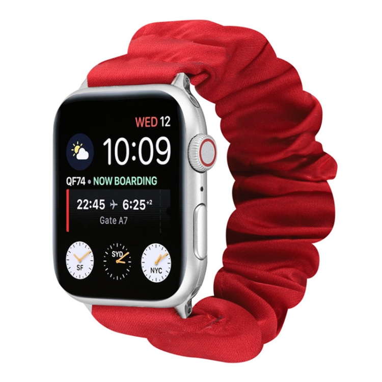 Butterfly Pattern Hair Ring Cloth Watch Band For Apple Watch Ultra 49mm&Watch Ultra 2 49mm / Series 9&8&7 45mm / SE 3&SE 2&6&SE&5&4 44mm / 3&2&1 42mm(B)