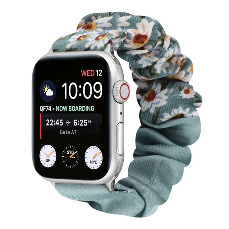 Butterfly Pattern Hair Ring Cloth Watch Band For Apple Watch Ultra 49mm&Watch Ultra 2 49mm / Series 9&8&7 45mm / SE 3&SE 2&6&SE&5&4 44mm / 3&2&1 42mm(D)