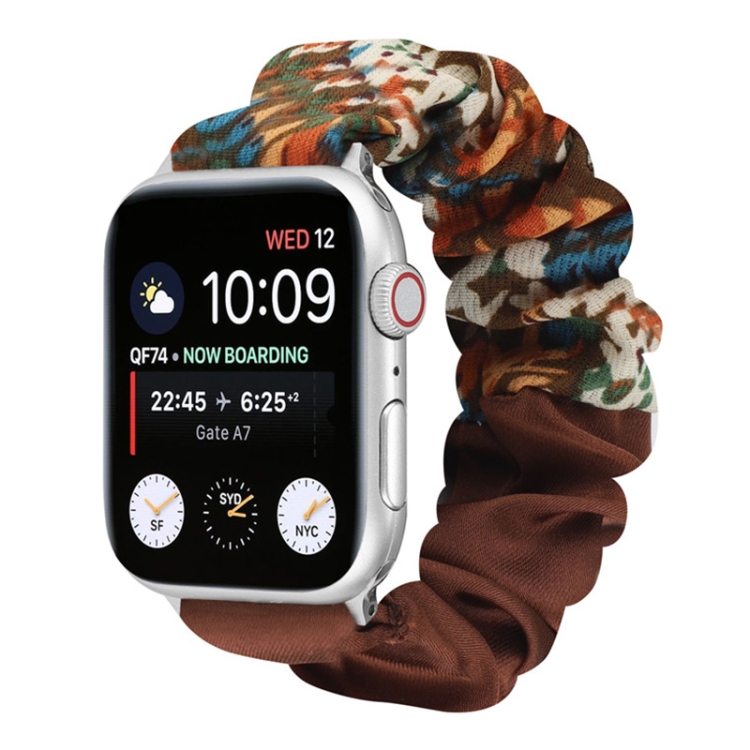 Butterfly Pattern Hair Ring Cloth Watch Band For Apple Watch Ultra 49mm&Watch Ultra 2 49mm / Series 9&8&7 45mm / SE 3&SE 2&6&SE&5&4 44mm / 3&2&1 42mm(H)
