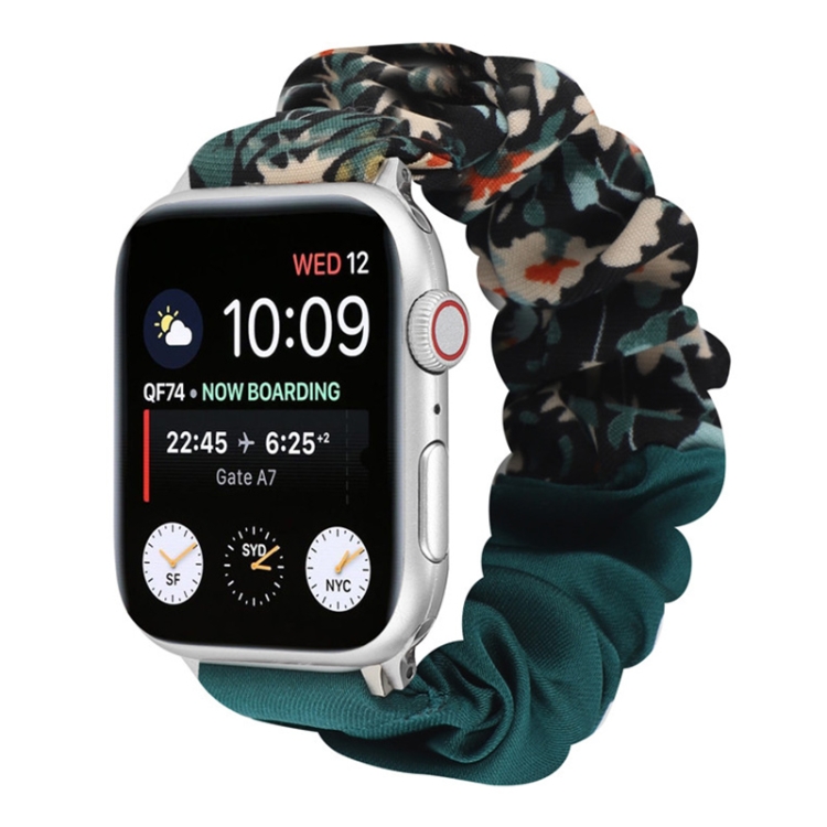 Butterfly Pattern Hair Ring Cloth Watch Band For Apple Watch Ultra 49mm&Watch Ultra 2 49mm / Series 9&8&7 45mm / SE 3&SE 2&6&SE&5&4 44mm / 3&2&1 42mm(I)