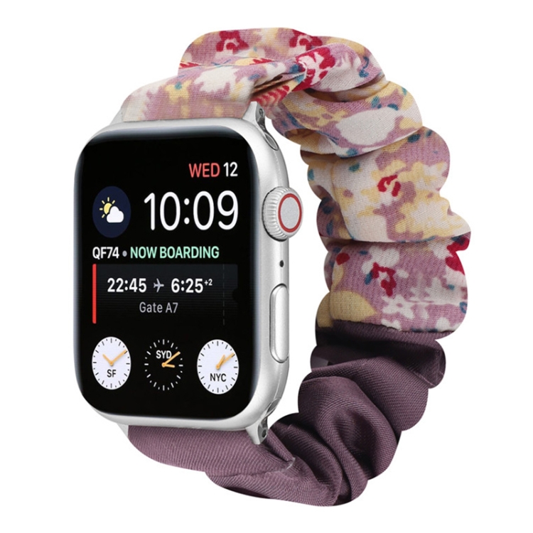 Butterfly Pattern Hair Ring Cloth Watch Band For Apple Watch Ultra 49mm&Watch Ultra 2 49mm / Series 9&8&7 45mm / SE 3&SE 2&6&SE&5&4 44mm / 3&2&1 42mm(L)
