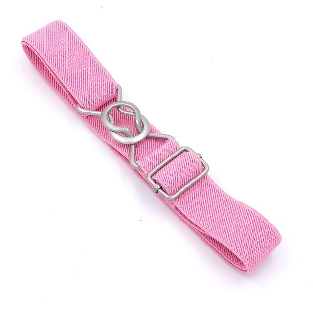 Candy-colored 8-Character Clasp Elastic Braided Belt for Children(Pink)