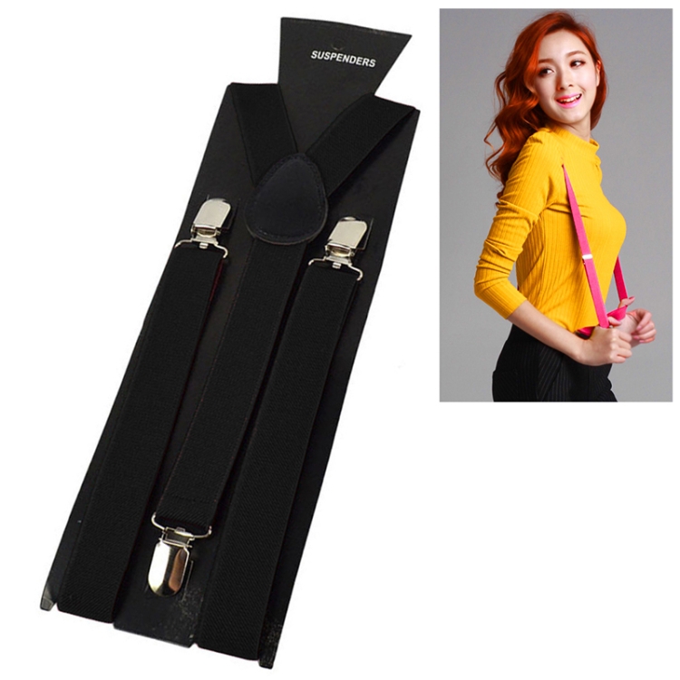 Candy-colored Stretch Polyester Adjustable Shoulder Strap Clip(Black)