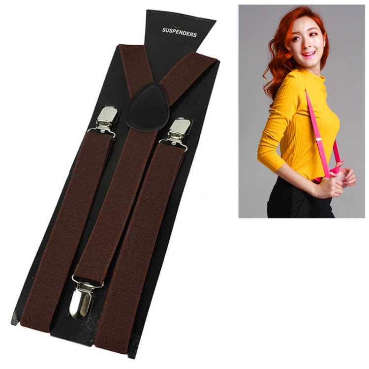 Candy-colored Stretch Polyester Adjustable Shoulder Strap Clip(Coffee)