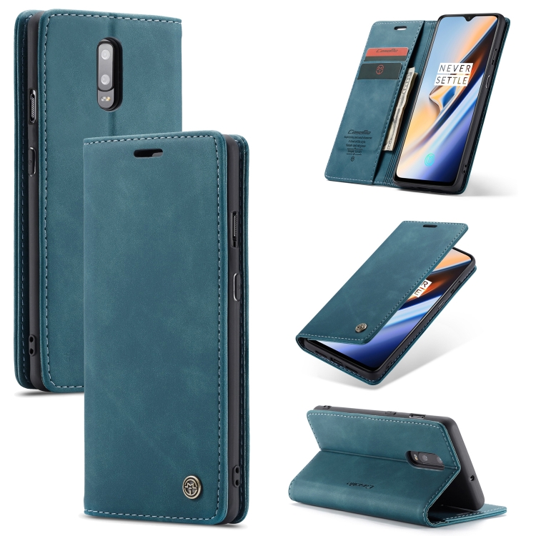 CaseMe-013 Multifunctional Horizontal Flip Leather Case with Card Slot & Holder for OnePlus 7(Blue)