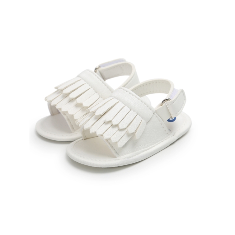 Casual Fashion PU Fringed Baby Sandals, Size:13cm/93g(White Cloth)