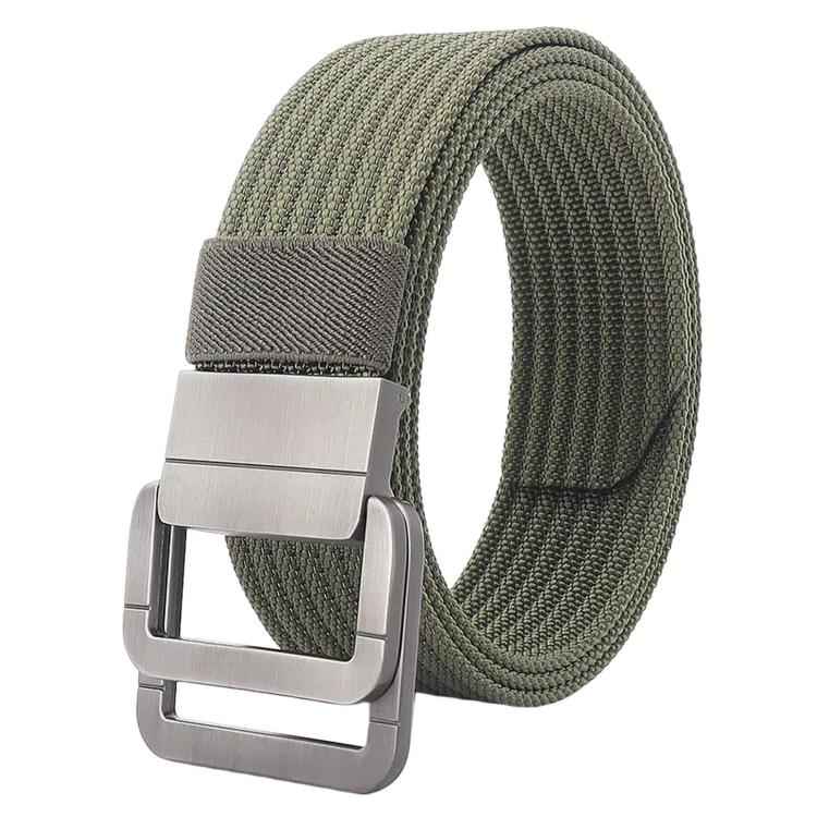 Casual Nylon Belt With Automatic Alloy Buckle Men Women Belt, Length: 120cm(Army Green)