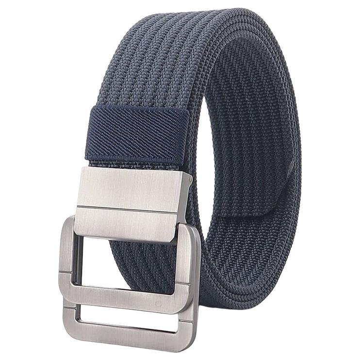Casual Nylon Belt With Automatic Alloy Buckle Men Women Belt, Length: 120cm(Blue)