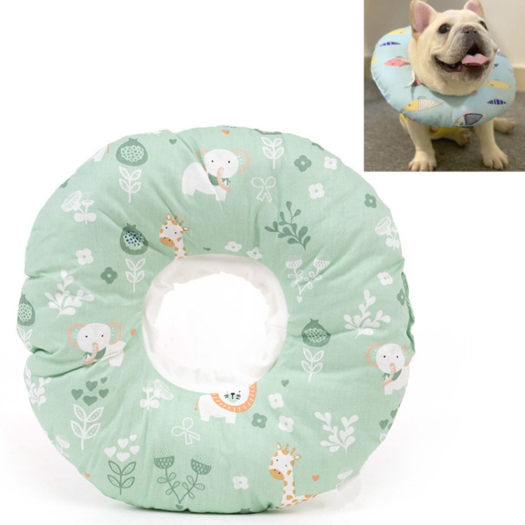 Cat Anti-Lick And Anti-Bite Soft Ring Dog Collar Pet Supplies, Size:XS(Green Lion)