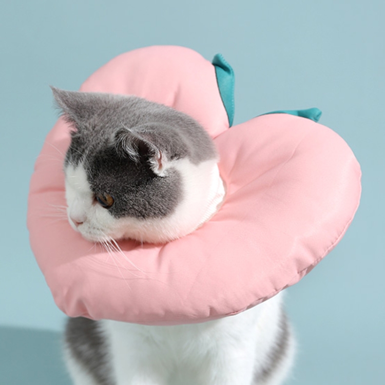 Cat Elizabeth Collar Kitten Anti-licking Collar Head Cover, Size: M(Peach)